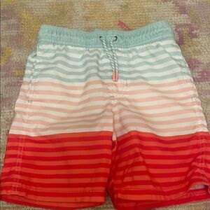 Cat & Jack Kids Swim Trunks - Red and White Stripes
